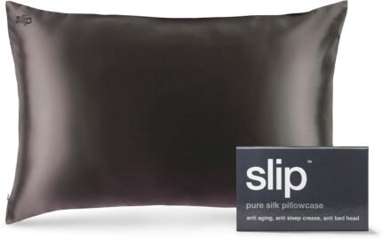 slip queen silk pillowcase charcoal 20 x 30