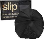 slip pure silk turban black