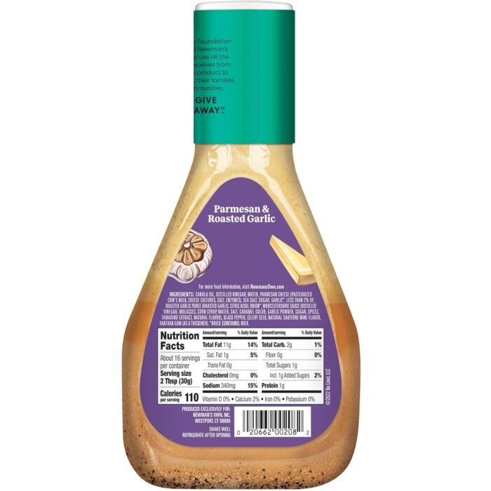 newmans own garlic parmesan salad dressing image
