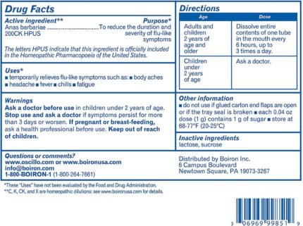 boiron oscillococcinum flu relief pellets