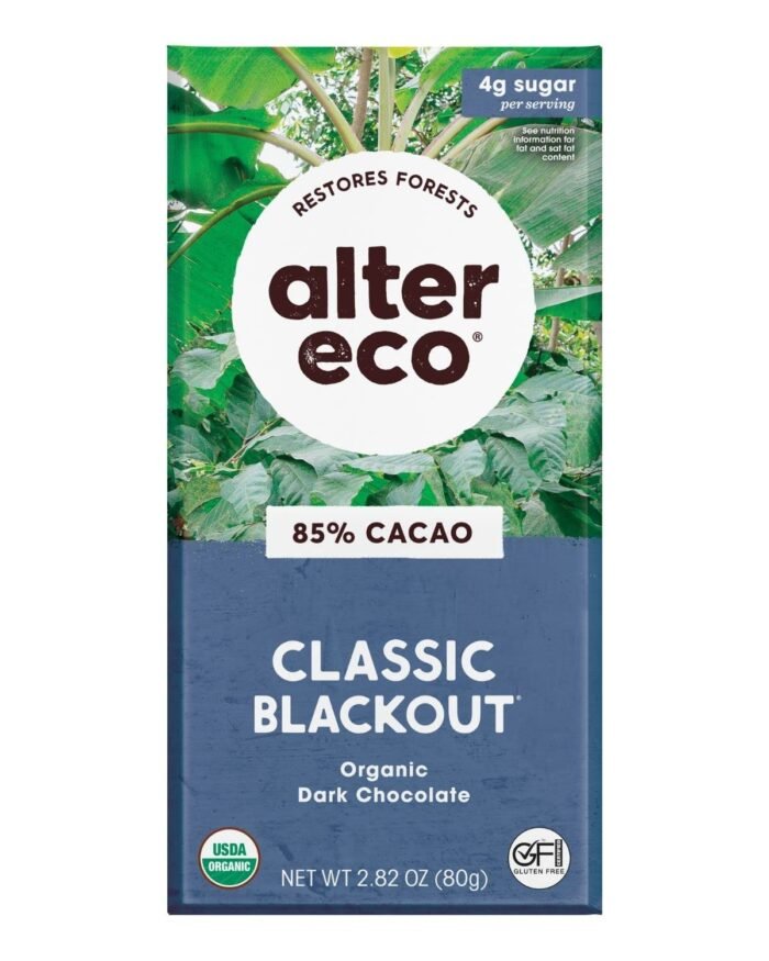 alter eco classic blackout dark chocolate bar pack image