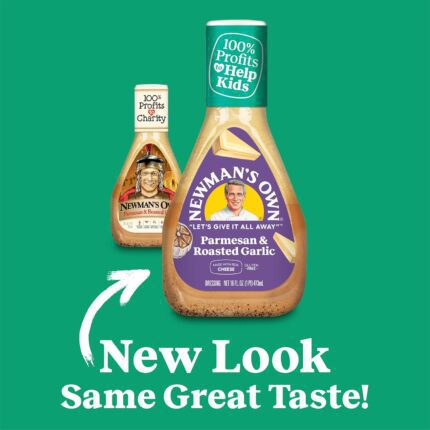 newmans own garlic parmesan salad dressing image