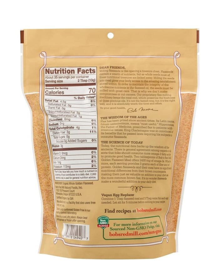 bobs red mill organic golden flaxseed meal pack