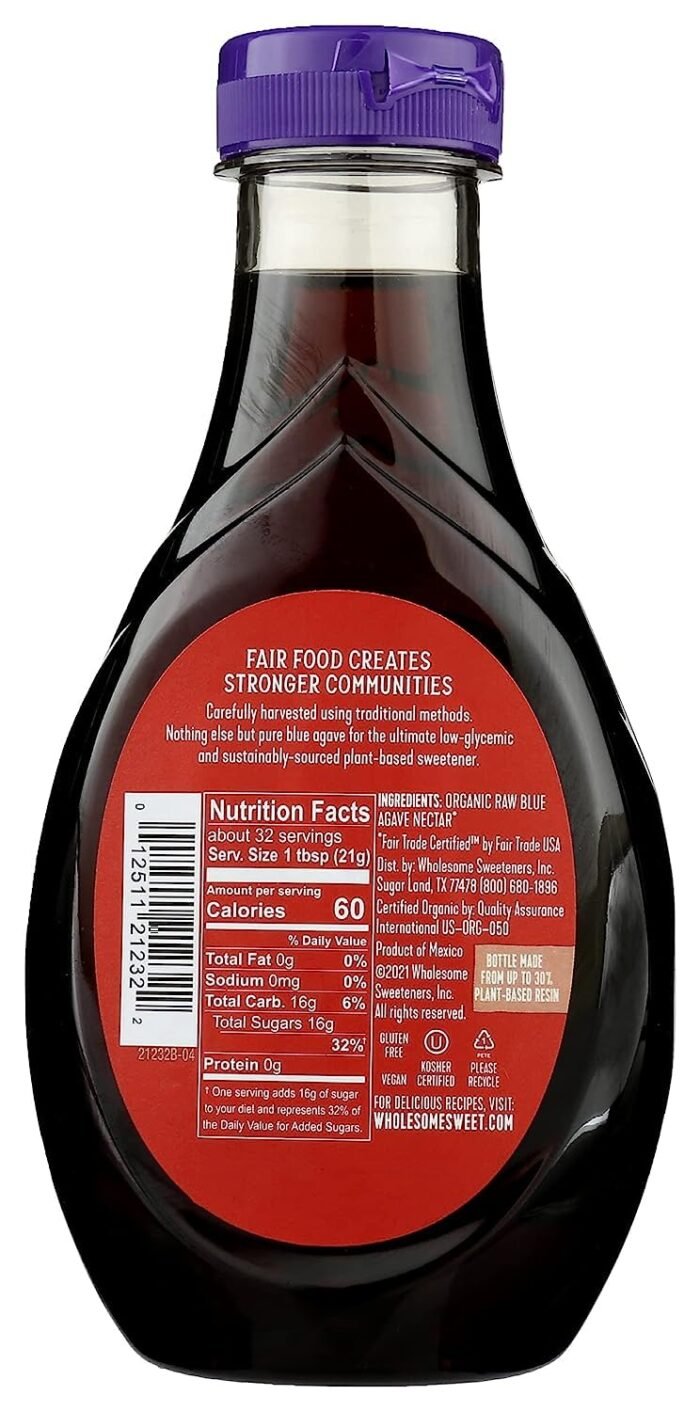 wholesome organic raw blue agave sweetener