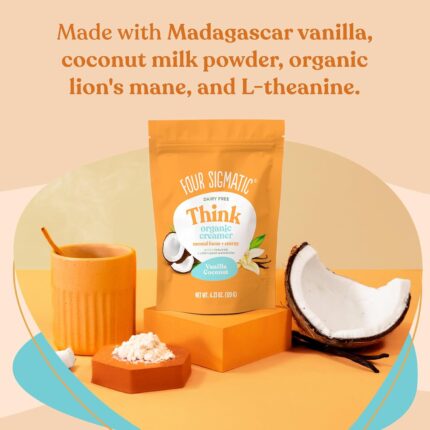 four sigmatic vanilla coconut coffee creamer pack