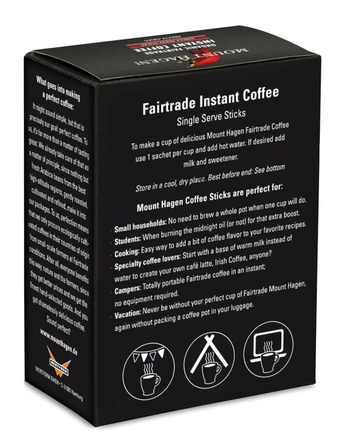 mount hagen single serve instant coffee pack