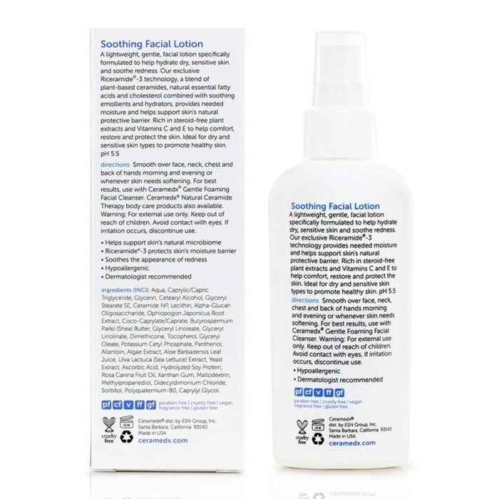 Ceramedx Soothing Facial Lotion, Fragrance-Free