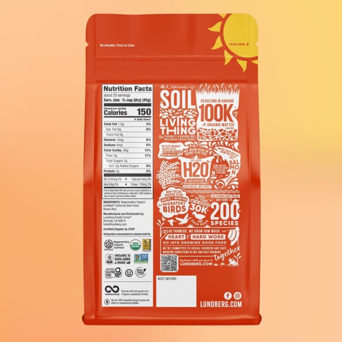 lundberg short grain brown rice organic pack image