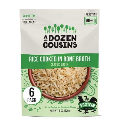 a dozen cousins rice cooked in bone borth pack