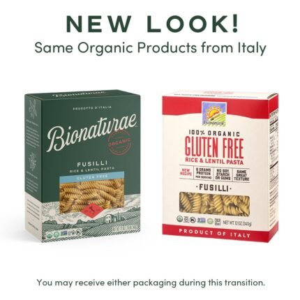 bionaturae organic fusilli pasta rice & lentil pack
