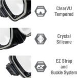 tusa sport adult liberator snorkel mask set black image