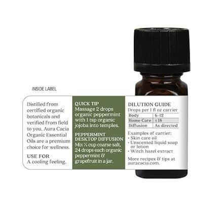 aura cacia organic peppermint essential oil