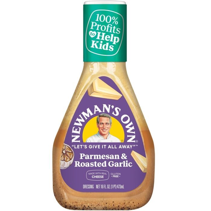 newmans own garlic parmesan salad dressing image
