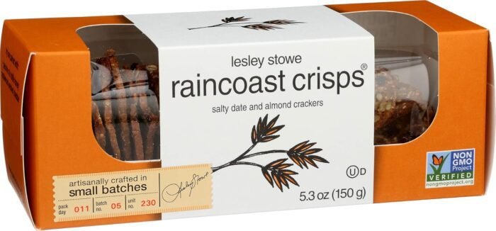 lesley stowe salted date and almond crackers pack