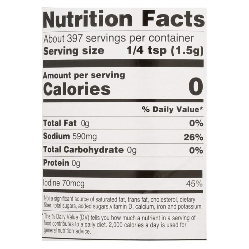 hain sea salt lodized