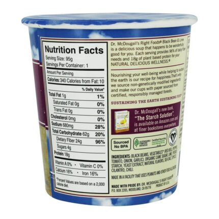 dr mc dougalls black bean & lime big cup soup