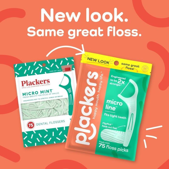 Plackers Micro Mint Dental Floss Picks, 90 Ct - Image 2