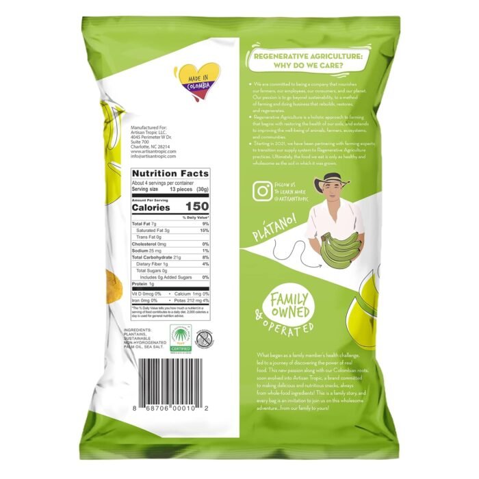 artisan tropic plantain strips sea salt pack