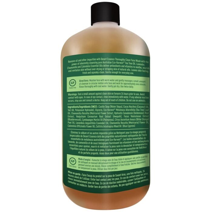 desert essence face wash with tea tree oil bottle image