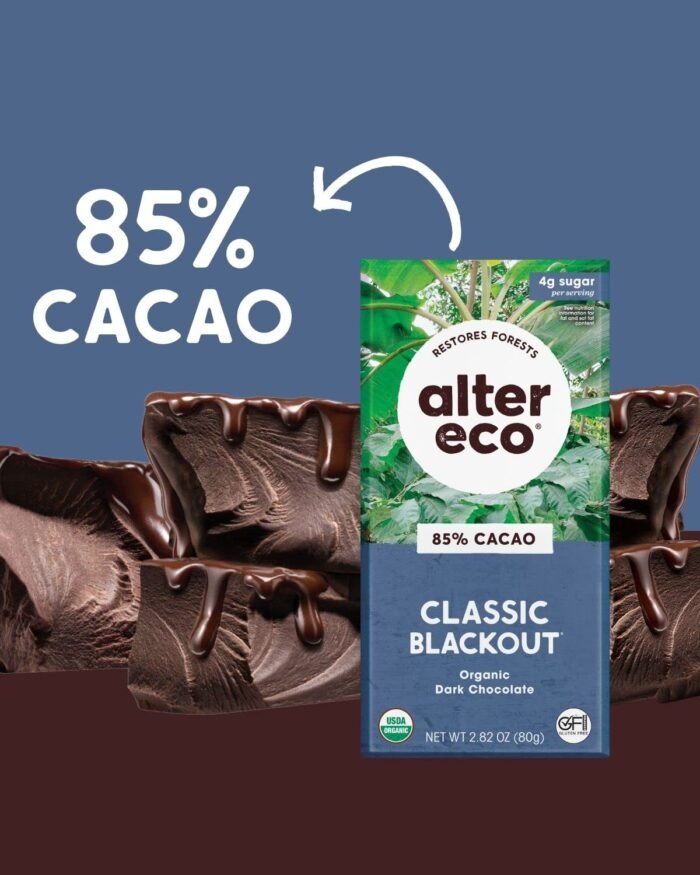 alter eco classic blackout dark chocolate bar pack image