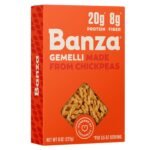 banza gemelli chickpea pasta pack