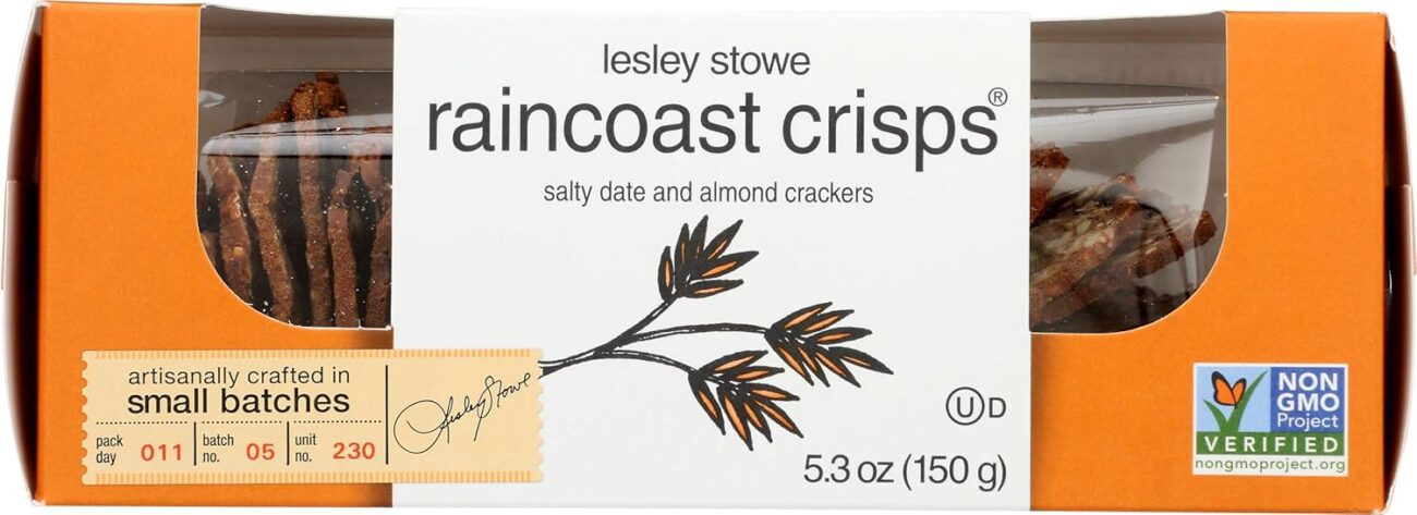 lesley stowe salted date and almond crackers pack