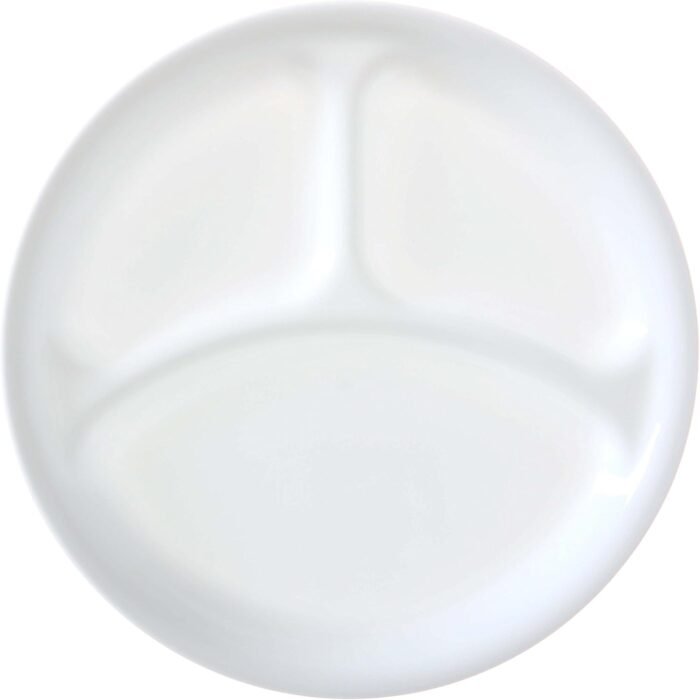 corelle winter frost white divided luncheon plate image