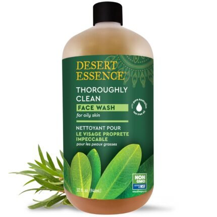 desert essence face wash with tea tree oil bottle image