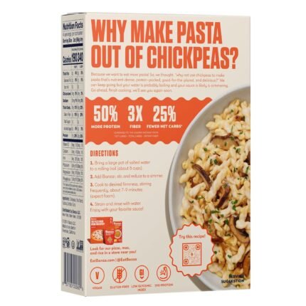 banza gemelli chickpea pasta pack