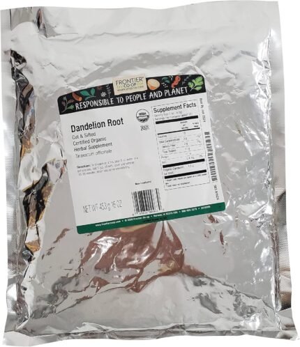 frontier herb organic dandelion root cut & sifted pack