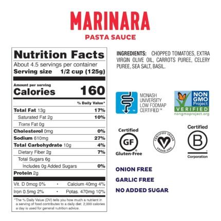 fody food co marinara pasta sauce