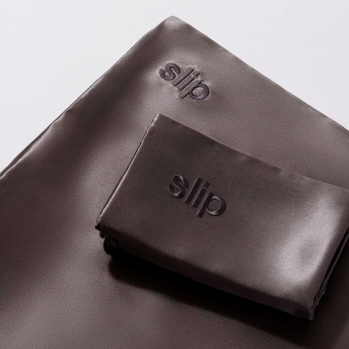 slip queen silk pillowcase charcoal 20 x 30