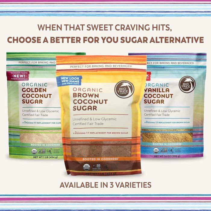 big tree frams organic brown coconut sugar pack