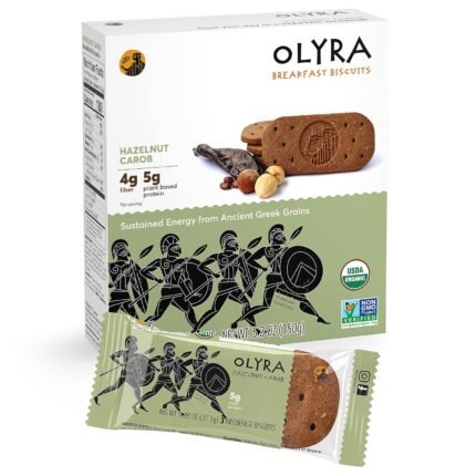 olyra organic breakfast biscuits hazelnut carob pack