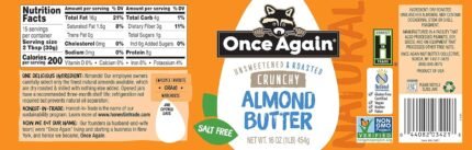 once again natural crunchy almond butter