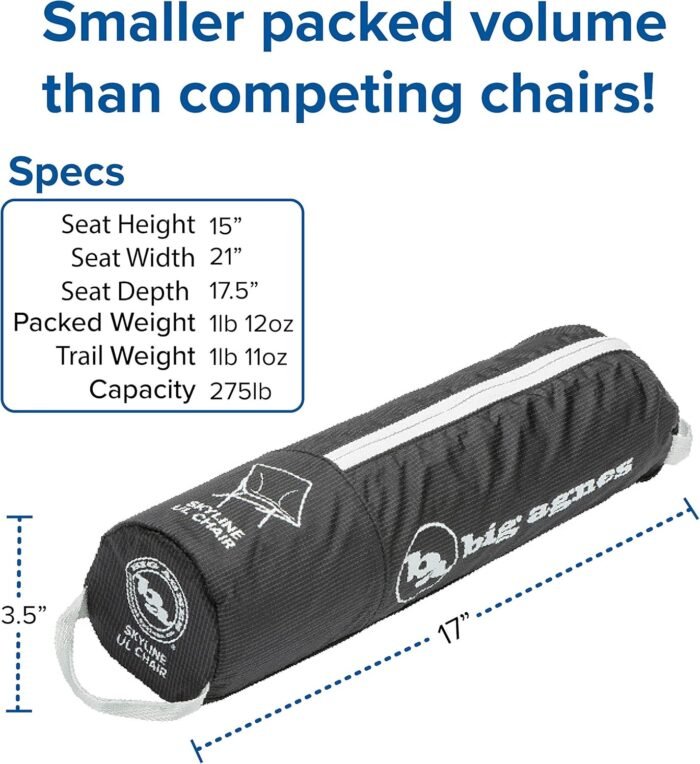 big agnes skyline ul backpacking chair black image