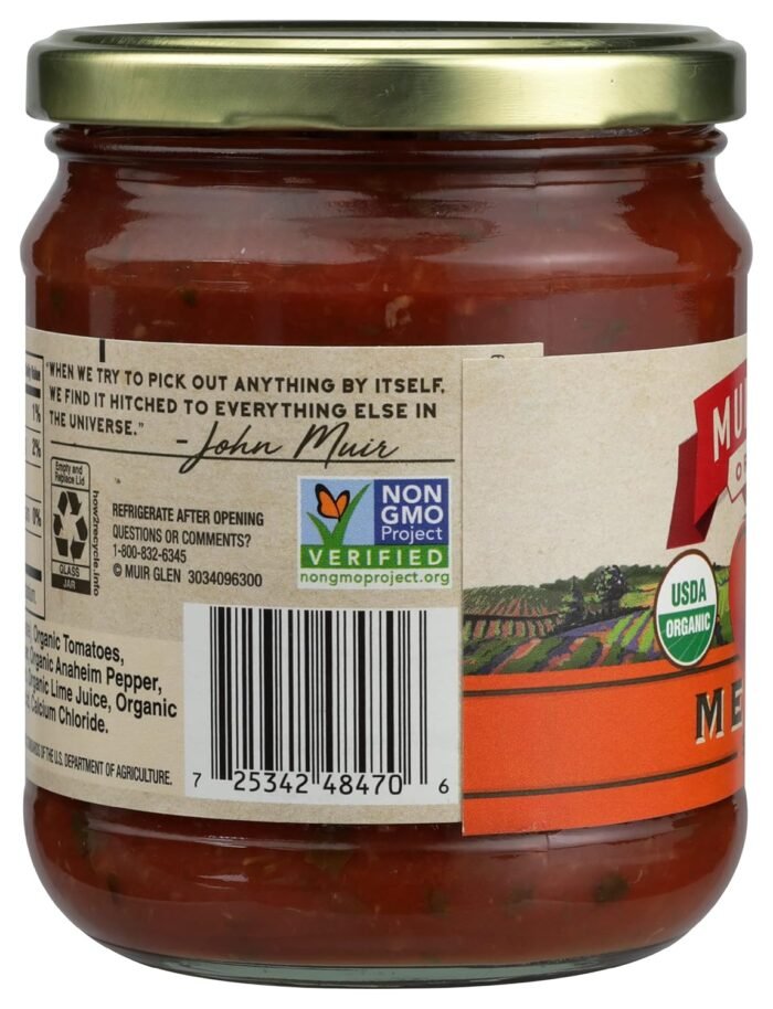 muir glen usda certified organic medium salsa