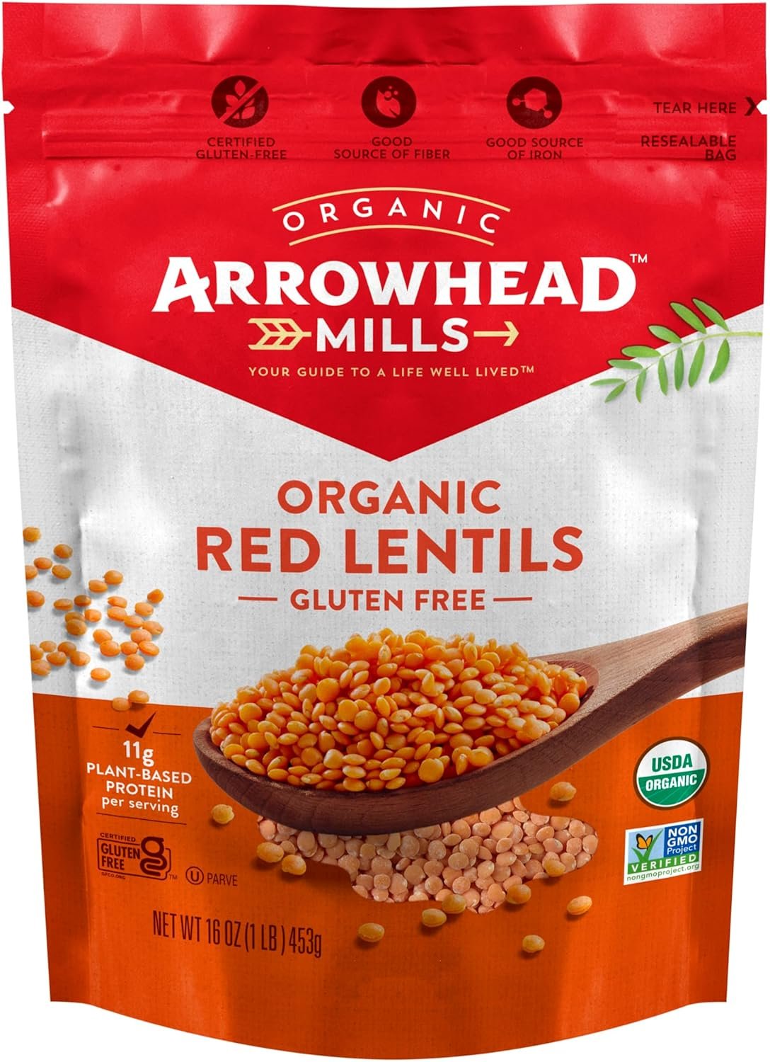 arrowhead mills organic red lentils image