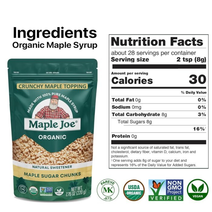 maple joe organic maple sugar spinkles pack