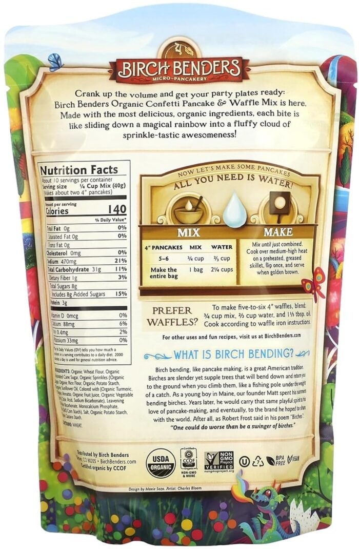 birch benders organic confetti pancake & waffle mix pack