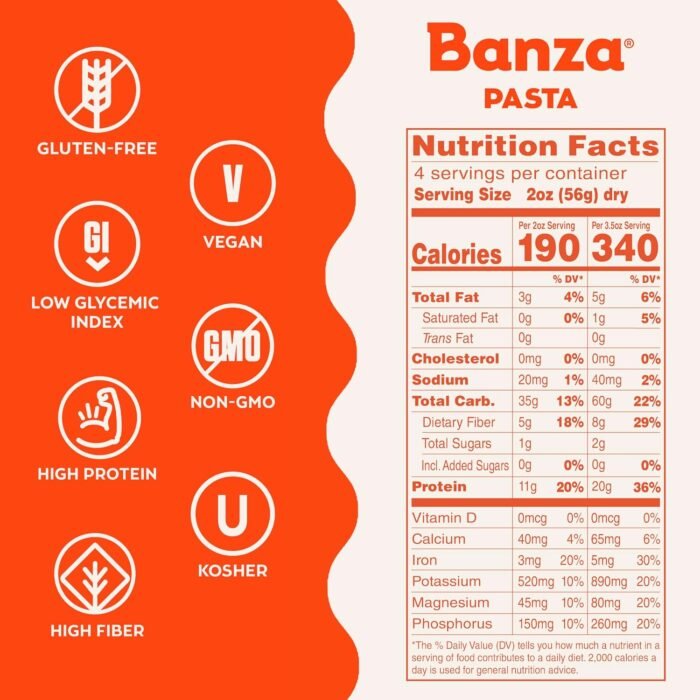banza gemelli chickpea pasta pack