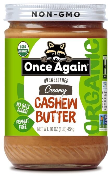 once again natural creamy cashew butter