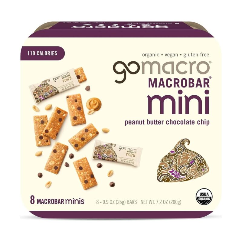 go macro peanut butter chocolate chip mini bars pack image