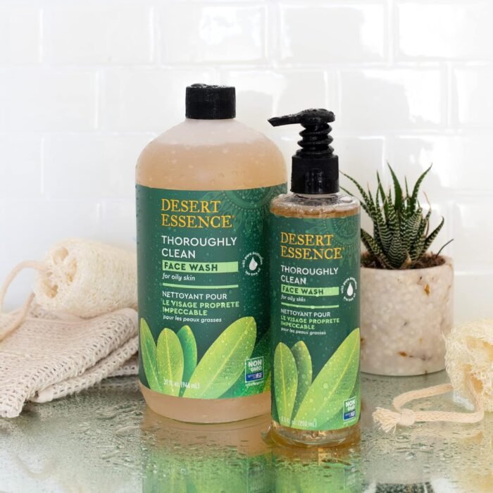 desert essence face wash with tea tree oil bottle image
