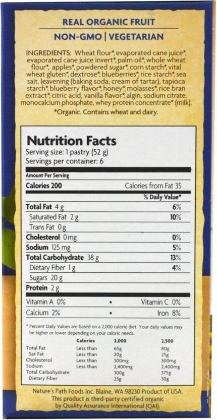 natures path toaster pastries blueberry frosted pack