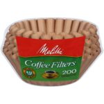 melitta 8 12 cup basket coffee filters natural brown 200 ct
