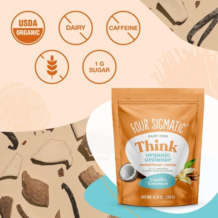 four sigmatic vanilla coconut coffee creamer pack