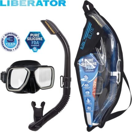 tusa sport adult liberator snorkel mask set black image