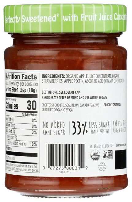 crofters organic strawberry fruit spread image