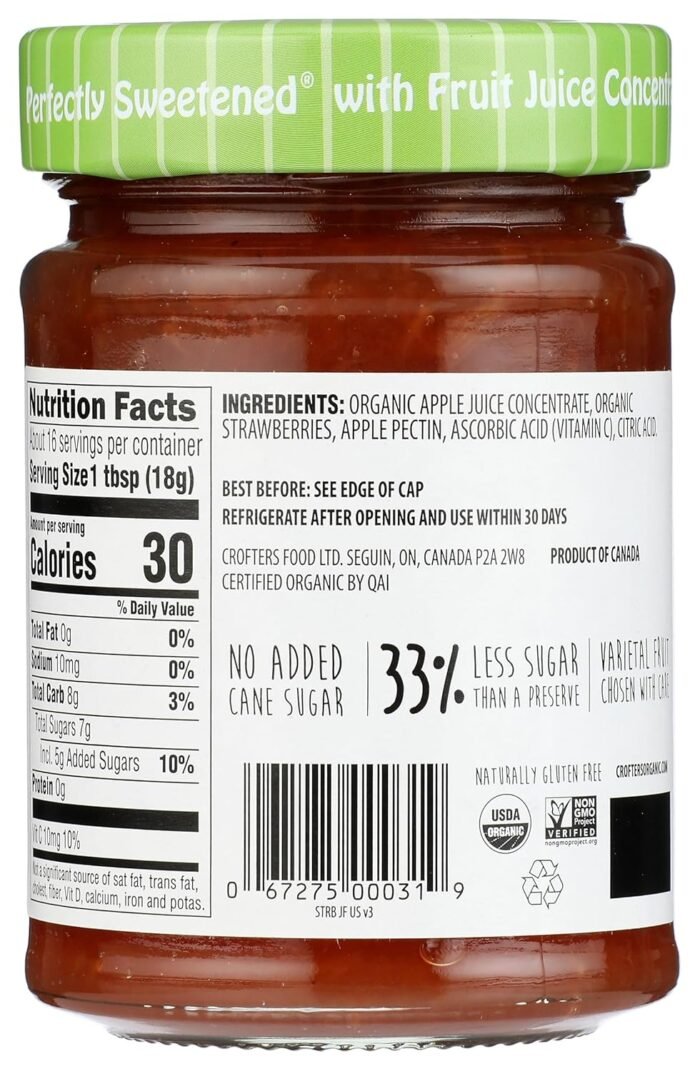 crofters organic strawberry fruit spread image
